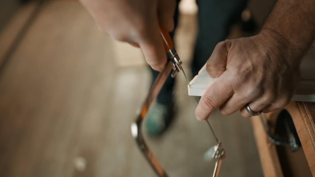 Person making a coping cut