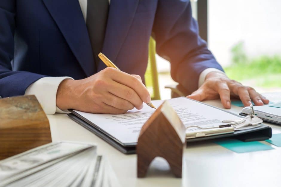 Businessman signing a contract