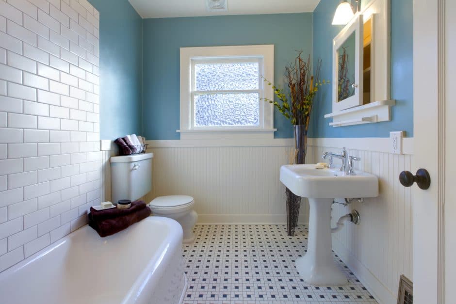 Green blue antique tile Luxury bathroom